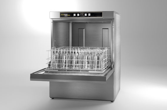 Commercial Dishwasher with open glass Rack 40 x 40, 400mm x 400mm